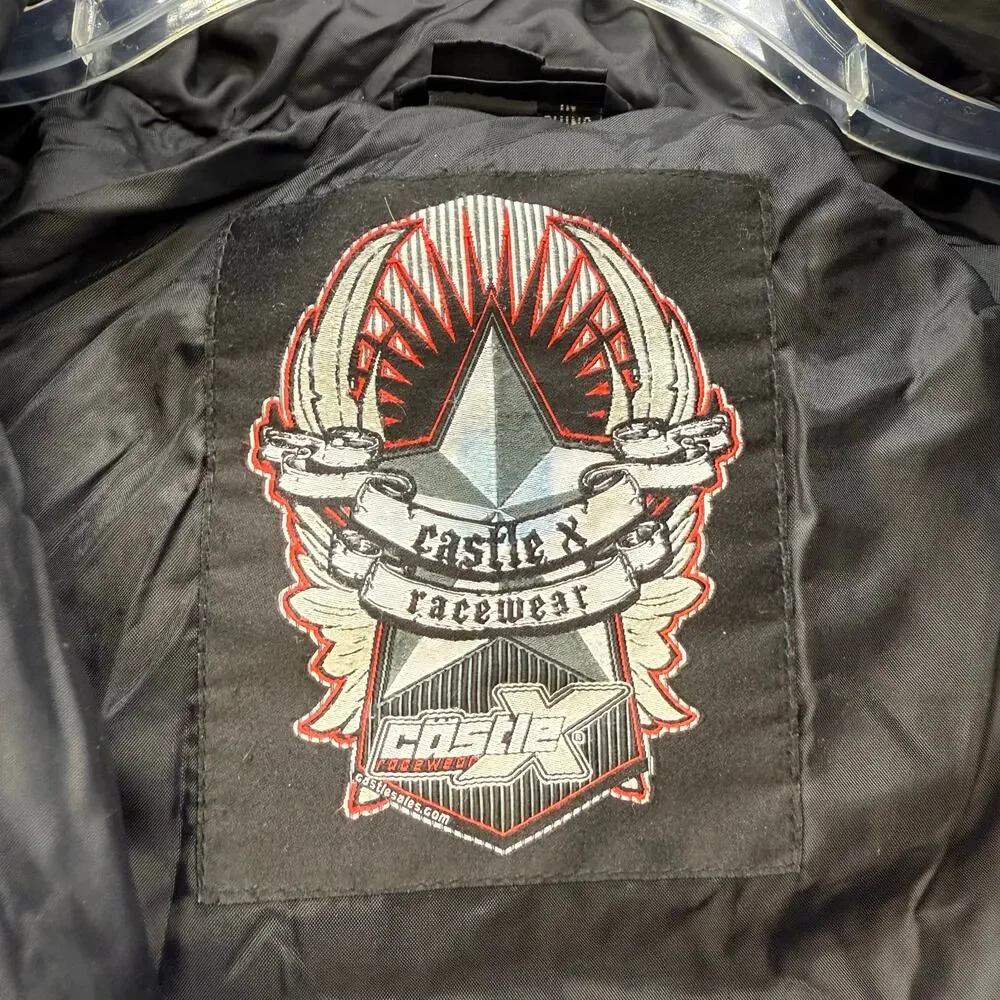 Castle X Raceware Puffer Coat Youth XL Black Hidden Hood Snowmobile Jacket - Picture 7 of 13